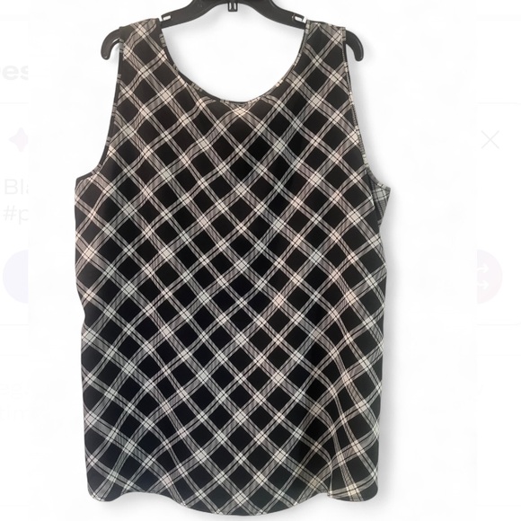 Faded Glory Black and White Checkered Tank Top - Picture 2 of 4
